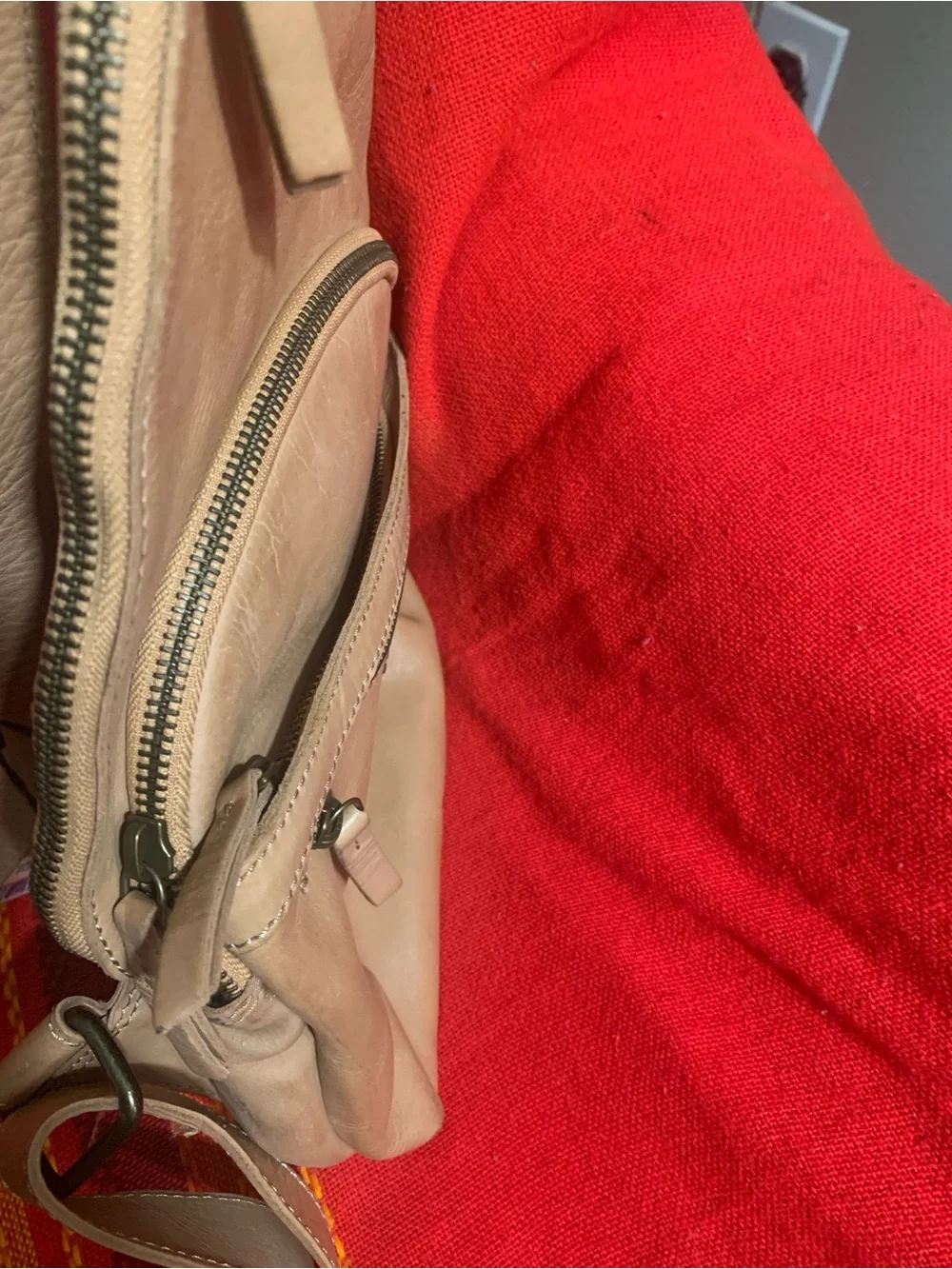 NWT Leather Sling Bag in Tan   - Anchor Accent